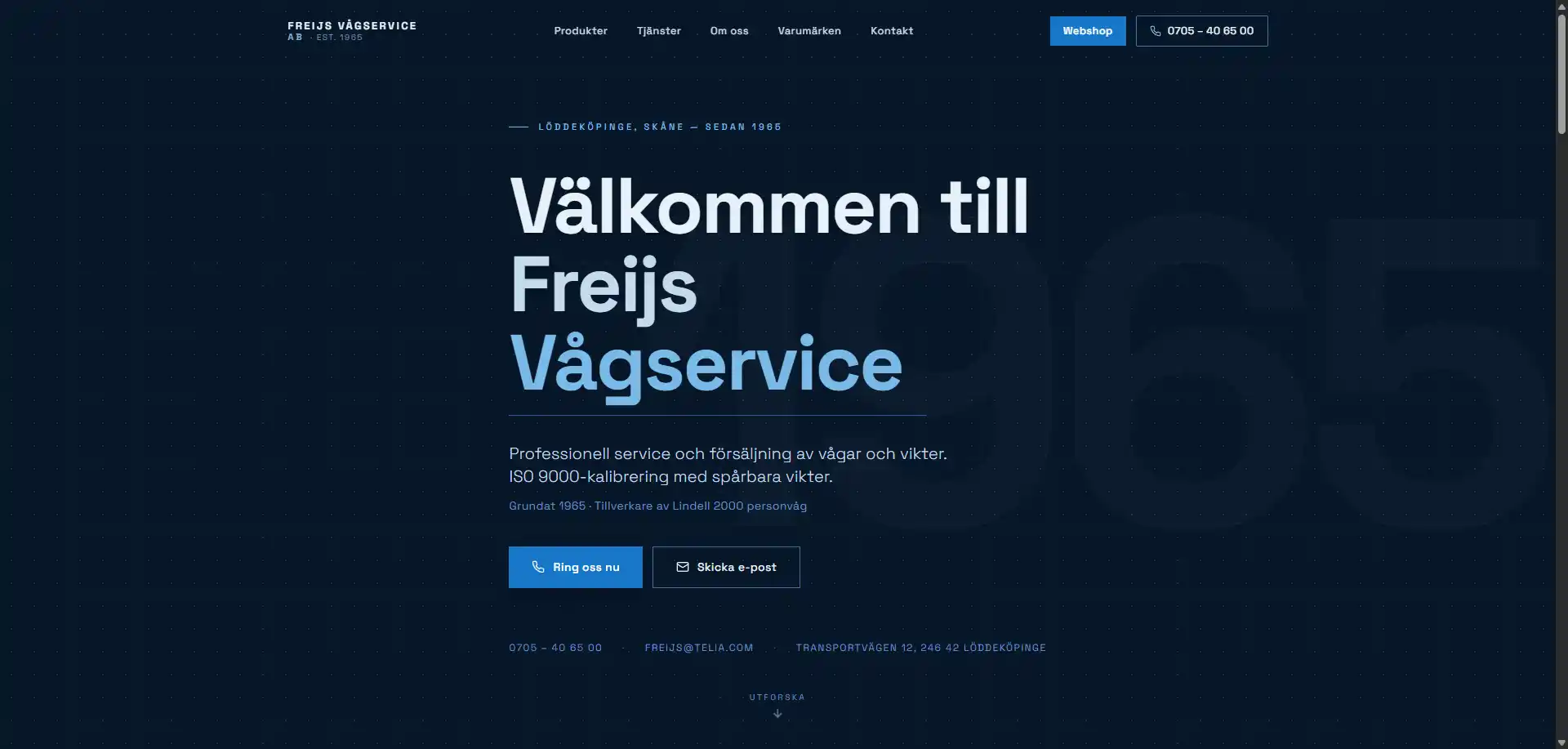 Hemsida vi byggt åt Freijs Vågservice