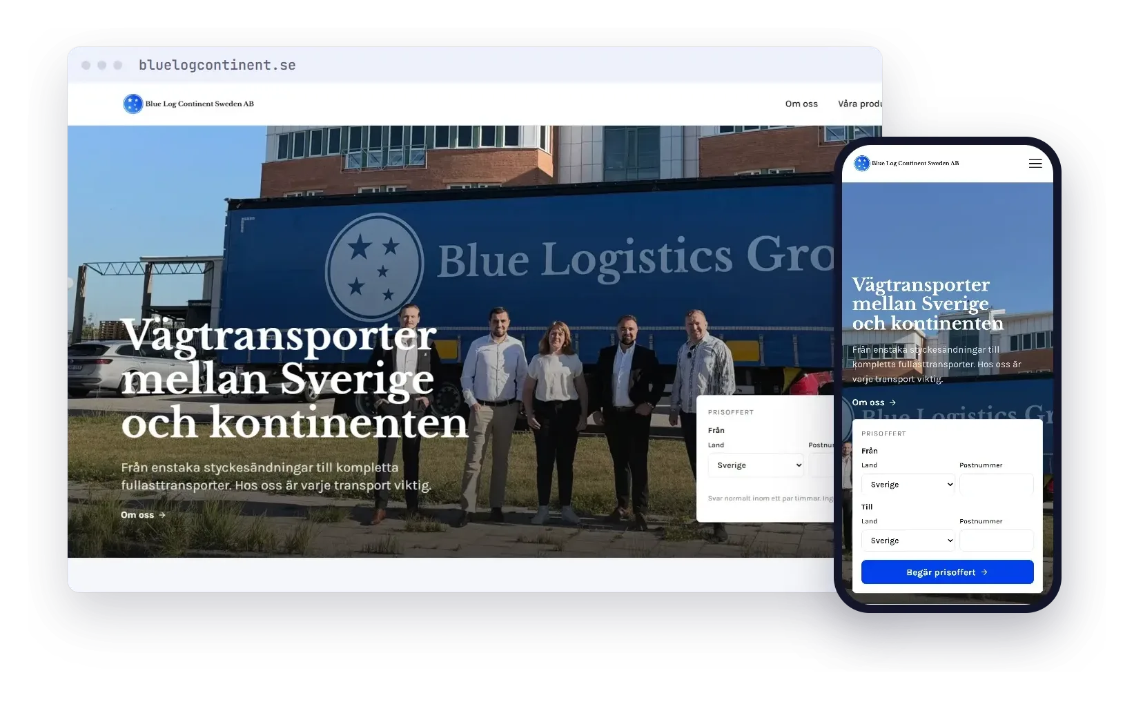 Blue Log Continent i mobil, surfplatta och dator